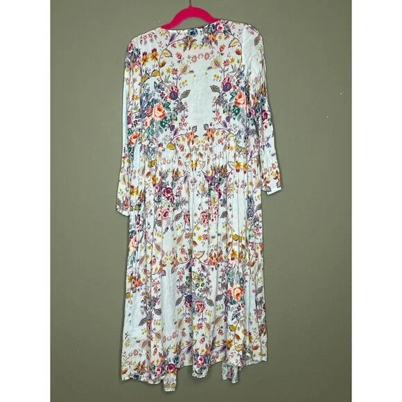 Jak & Peppar Girls 7 Floral Boho Western Fairy Duster Kimono - Picture 3 of 10